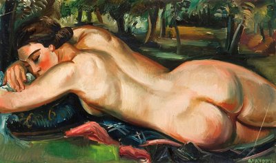 Reclining Female Nude by Andre Favory